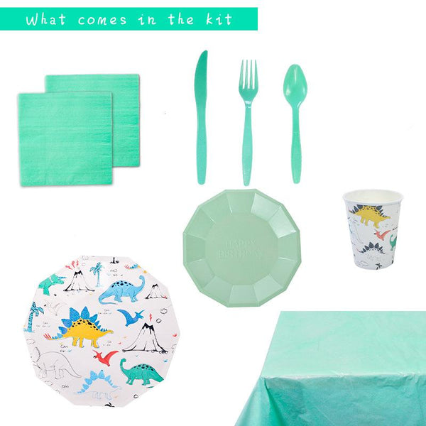 Dinosaur Theme Birthday Party Tableware Package (#Type D)