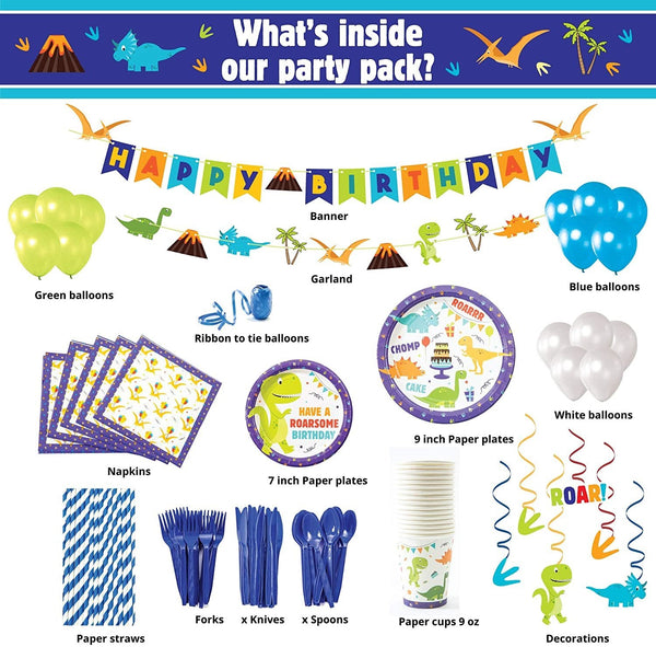 Dinosaur Theme Birthday Party Supplies Basic Package (#Type A)