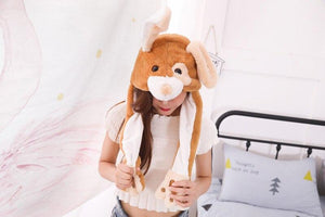 Cute Movable / Jumping Dancing - Ear Brown Puppy Funny Hat With Led Light Animal Hats