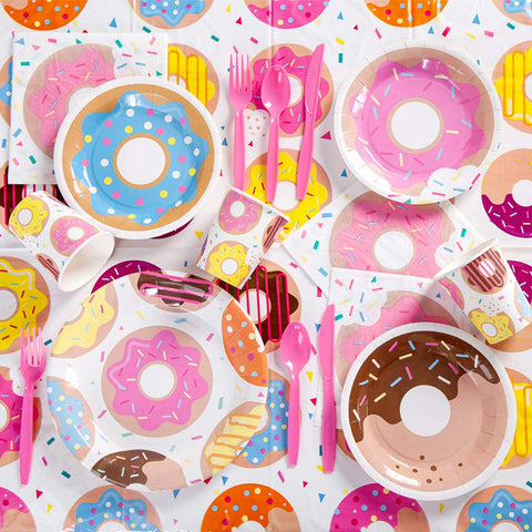 Donut Theme Birthday Party Tableware Package (#Type A)