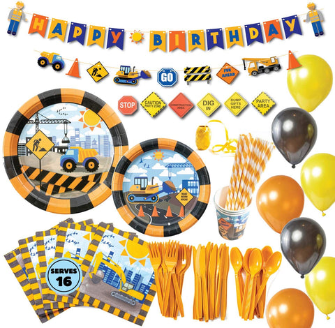 Dump Truck Theme Birthday Party Supplies Basic Package