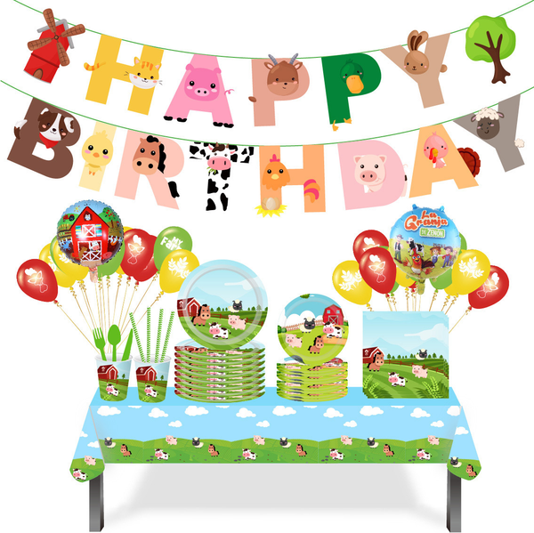 Farm Theme Birthday Party Tableware Package