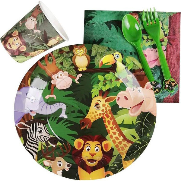 Wildlife Theme Birthday Party Tableware Package (#Type A)
