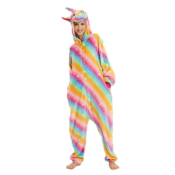 Onesie World Unisex Animal Pyjamas - Golden Rainbow Unicorn Adult (Cosplay / Nightwear Halloween