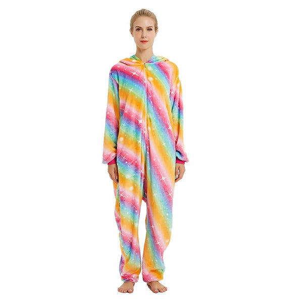Onesie World Unisex Animal Pyjamas - Golden Rainbow Unicorn Adult (Cosplay / Nightwear Halloween