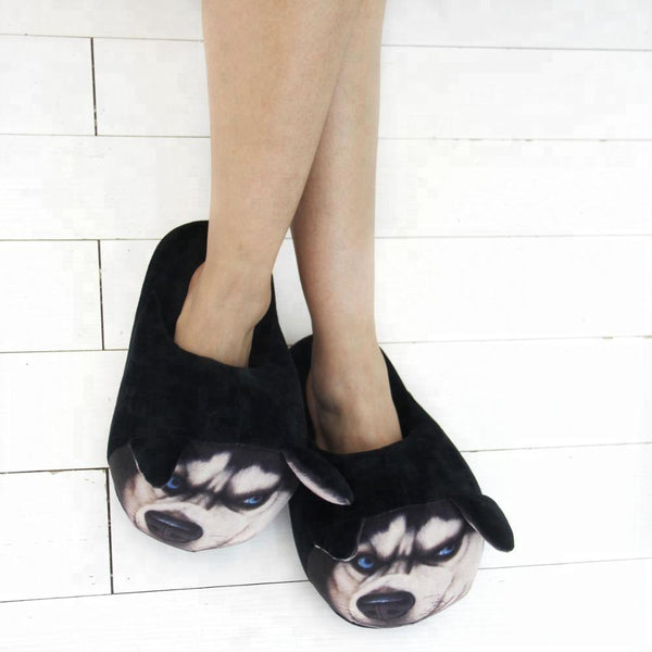 3D Husky Slippers Slippers
