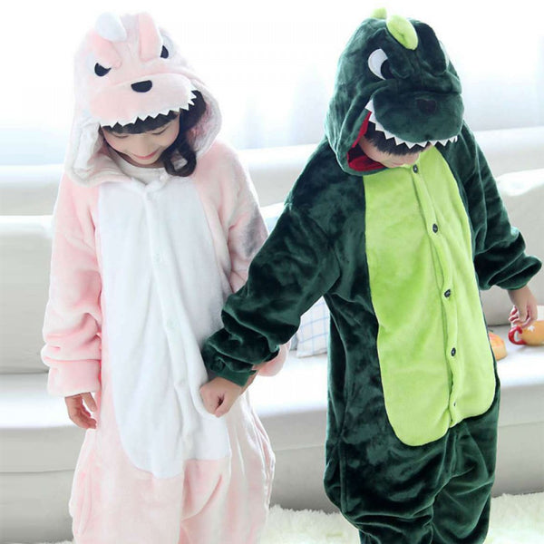 Onesie World Unisex Animal Pyjamas - Green Dinosaur Kids Onesie (Cosplay / Nightwear / Halloween / Carnival / Novelty Costume)
