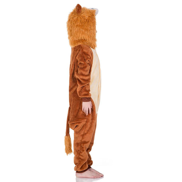 Onesie World Unisex Animal Pyjamas - Furry Lion Kids (Cosplay / Nightwear Halloween Carnival Novelty