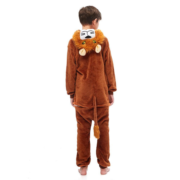 Onesie World Unisex Animal Pyjamas - Furry Lion Kids (Cosplay / Nightwear Halloween Carnival Novelty