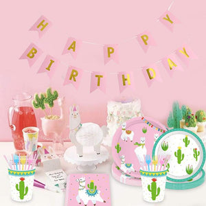 Llama Theme Birthday Party Cutlery Package (#Type B)