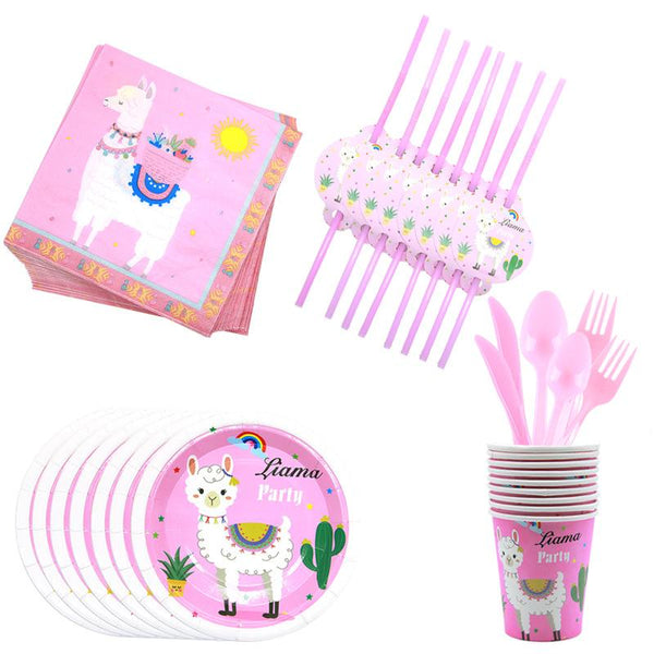 Llama Theme Birthday Party Cutlery Package (#Type C)