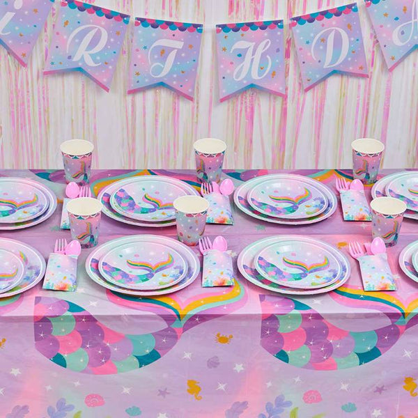 Mermaid Theme Birthday Party Tableware Package (#Type A)