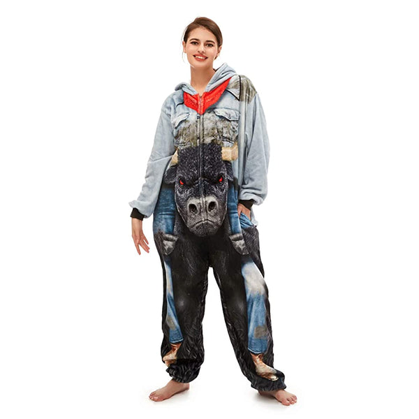 Onesie World Unisex Animal Pyjamas - Minotaur Adult Onesie (Cosplay / Nightwear / Halloween / Carnival / Novelty Costume)
