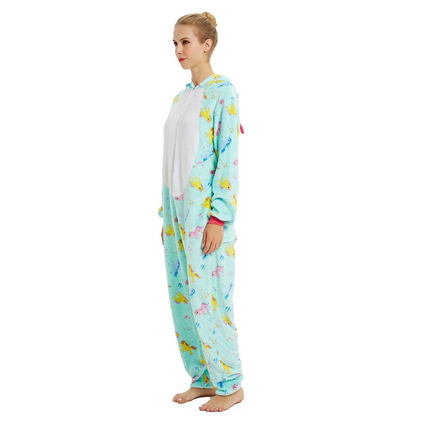 Onesie World Unisex Animal Pyjamas - Mint Unicorn (With Unicorns Pattern Print) Adult Onesies