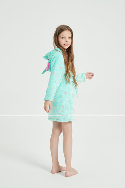 Onesie World Dressing Gown - Mint Unicorn Kids Bathrobe