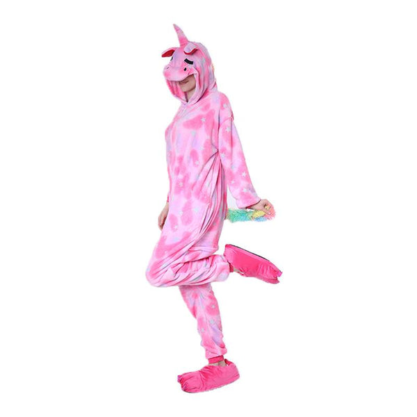 Onesie World Unisex Animal Pyjamas - Pink Star Sleeping Unicorn Adult (Cosplay / Nightwear Halloween