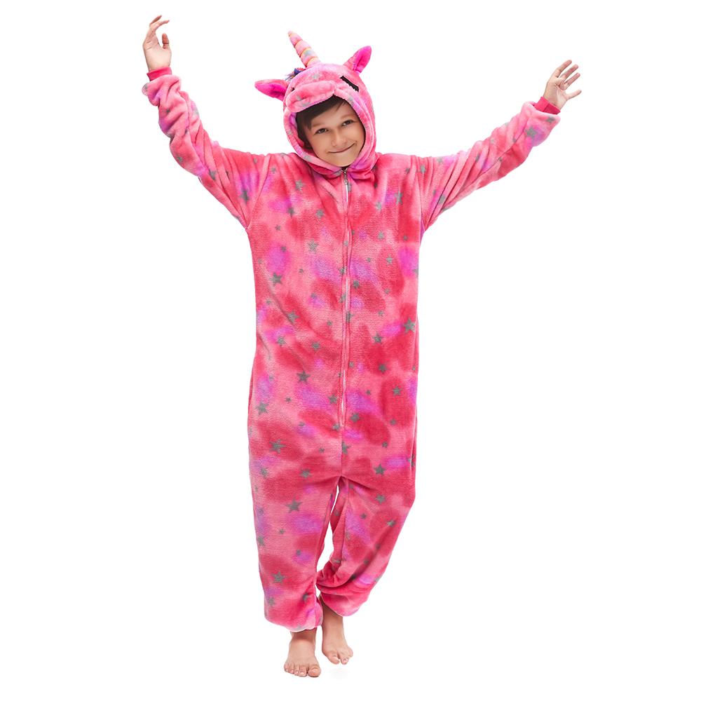 Onesie World Unisex Animal Pyjamas - Pink Star Sleeping Unicorn Kids (Cosplay / Nightwear Halloween