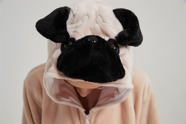 Onesie World Unisex Animal Pyjamas - Realistic Pug Dog Adult (Cosplay / Nightwear Halloween Carnival