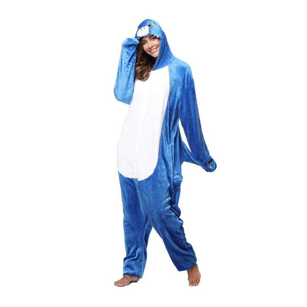 Onesie World Unisex Animal Pyjamas - Navy Blue Shark Adult (Cosplay / Nightwear Halloween Carnival