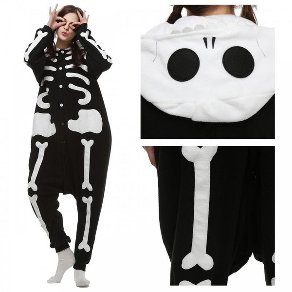 Onesie World Unisex Animal Pyjamas - Spooky Skeleton Adult (Cosplay / Nightwear Halloween Carnival