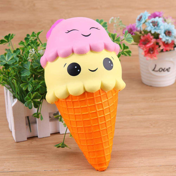 Jumbo Smiley Ice Cream Cone Squishy