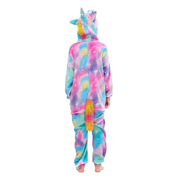 Onesie World Unisex Animal Pyjamas - Rainbow Unicorn With Sparkling Stars Kids (Cosplay / Nightwear