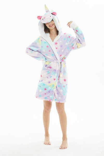 Onesie World Unisex Animal Pyjamas - Rainbow Star Unicorn Adult Bathrobe (Cosplay / Nightwear