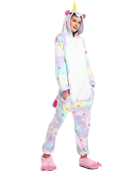 Onesie World Unisex Animal Pyjamas - Rainbow Star Unicorn Adult (Cosplay / Nightwear Halloween