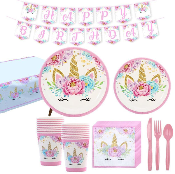 Unicorn Theme Birthday Party Supplies MEGA Package (#Type A)
