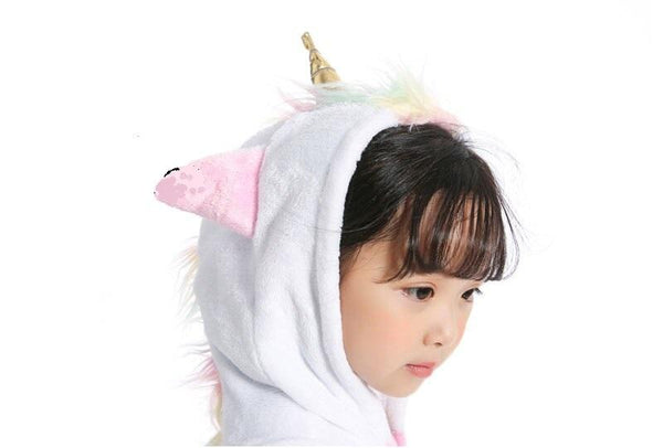 Onesie World Unisex Animal Pyjamas Cosplay White Unicorn Kid - Nightwear Halloween Carnival Novelty