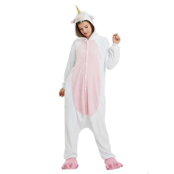 Onesie World Unisex Animal Pyjamas - White Unicorn Adult (Cosplay / Nightwear Halloween Carnival