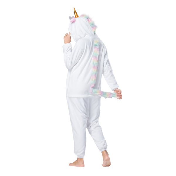 Onesie World Unisex Animal Pyjamas - White Unicorn Adult (Cosplay / Nightwear Halloween Carnival