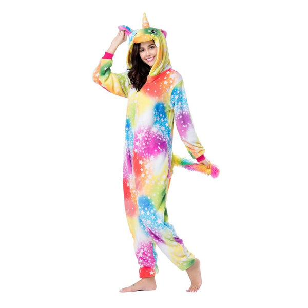 Onesie World Unisex Animal Pyjamas - Yellow Bright Sky Unicorn Adult (Cosplay / Nightwear Halloween