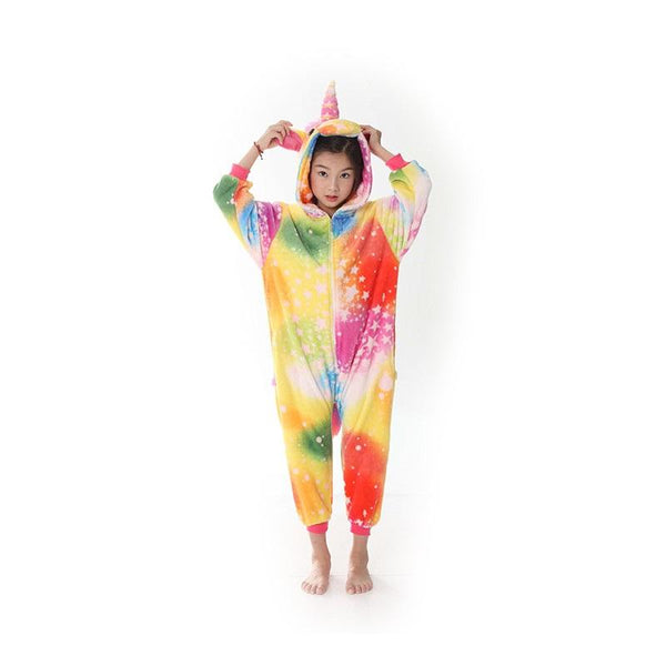 Onesie World Unisex Animal Pyjamas - Yellow Bright Sky Unicorn Kid (Cosplay / Nightwear Halloween