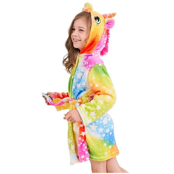 Onesie World Unisex Animal Pyjamas - Yellow Bright Sky Unicorn Kid Bathrobe Pajama (Cosplay /